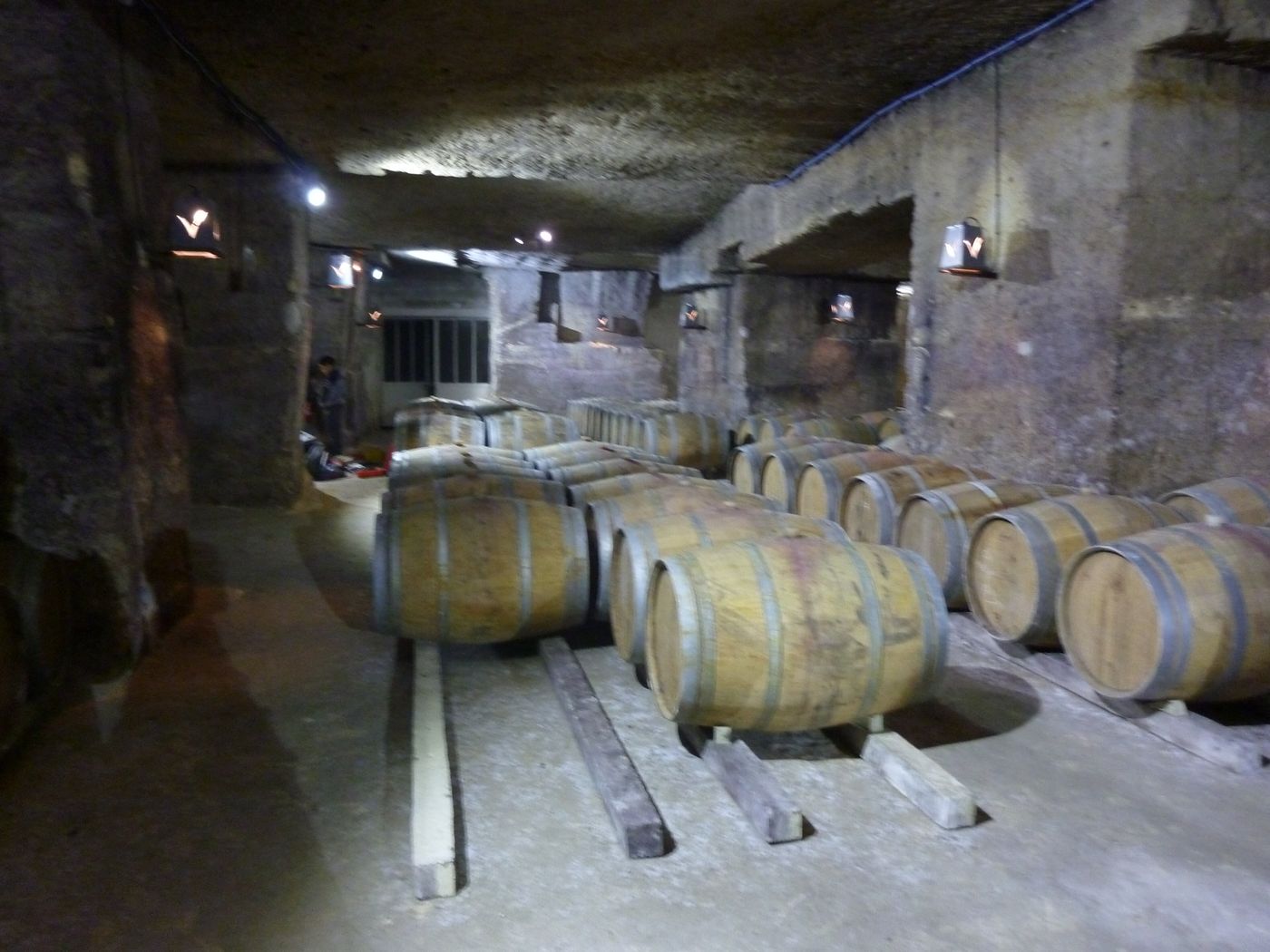 Clay karas jars buried in a village wine cellar