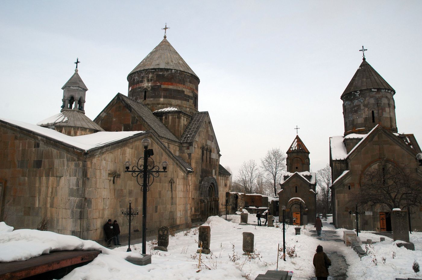 A monastery under snow in the Armenian highlands