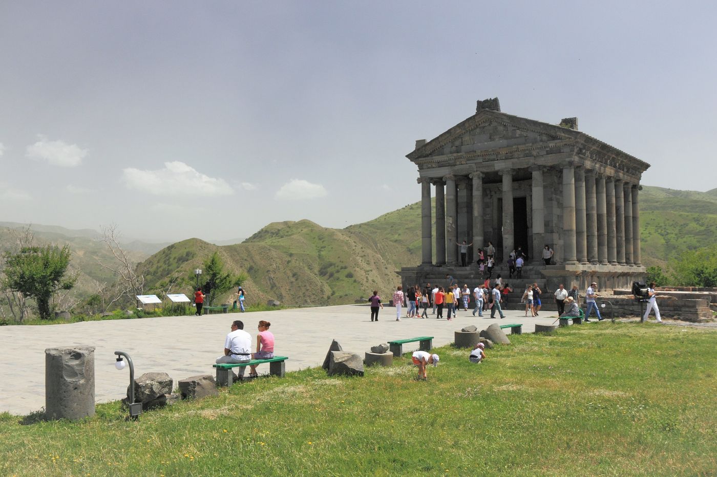 The colonnade of Garni Temple above the Azat gorge